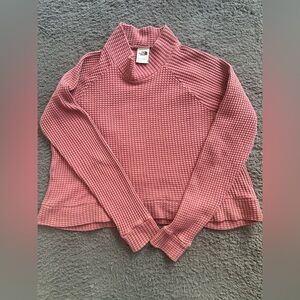 The North Face Chabot Mauve Pink Waffle Knit Mock Neck Sweater Size M